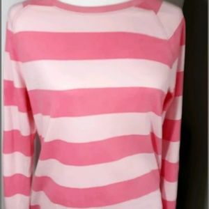 Womans pink and white striped jcrew top